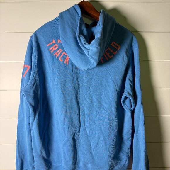 Nike Track & Field 1-77 Hoodie Vintage Distressed Blue with Orange Sz Large - Picture 6 of 14